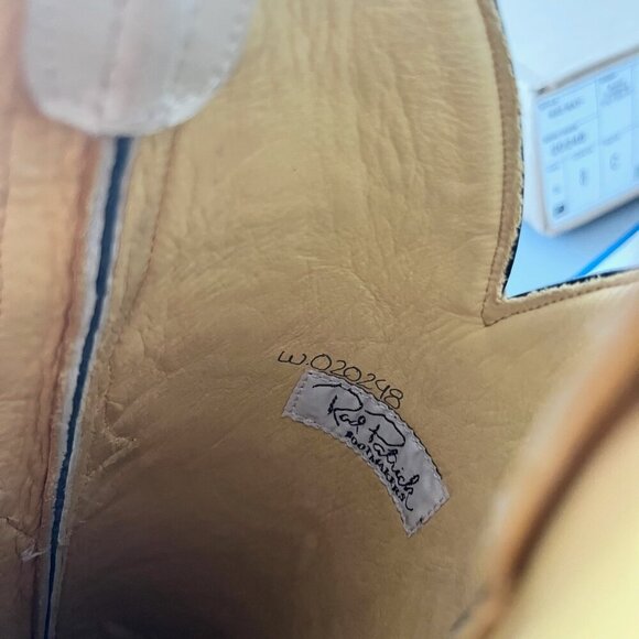 Rod Patrick Womens Cowboy Boots 8C Black Ivory Western Cowgirl Tall Pointed Toe - Picture 12 of 14